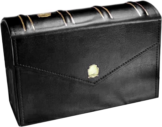 Leather Cash Collection Storage Box: PMG Graded Banknote Holder, Currency Organizer Paper Money Holders for Collectors (Black)