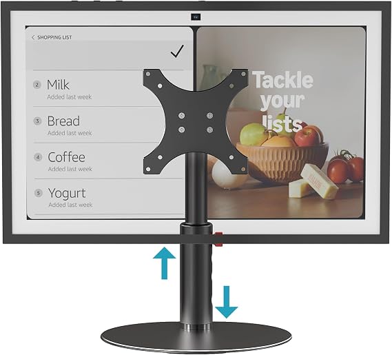 Aluminum Stand for Echo Show 15 & Show 21, Lift 21cm, Tilt 18~80 | Metal, Adjust Height, Tiltable Table Stand for Alexa Show 15 & 21, Stable Desktop Stand for Kitchen Use, Easy Assembly