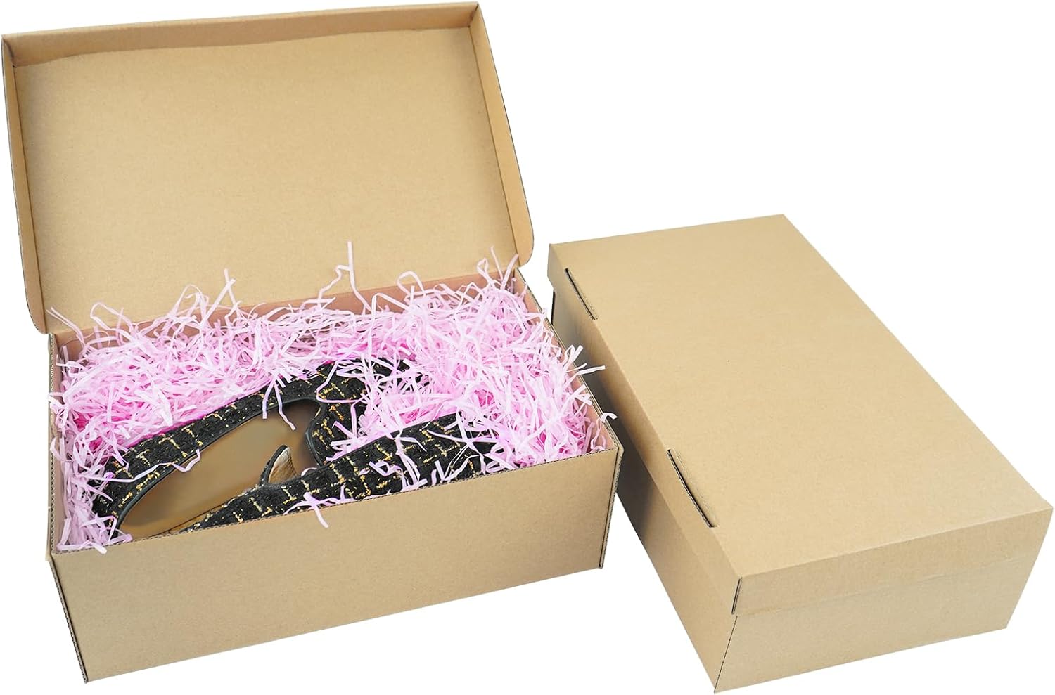 STRBOXONG Cardboard Shoe Boxes with Lid, 30x18x10 cm, Multi-Purpose Storage Box for Home Office Organization Containers, Foldable Cardboard Carton, Gift Parcel 5 Pieces