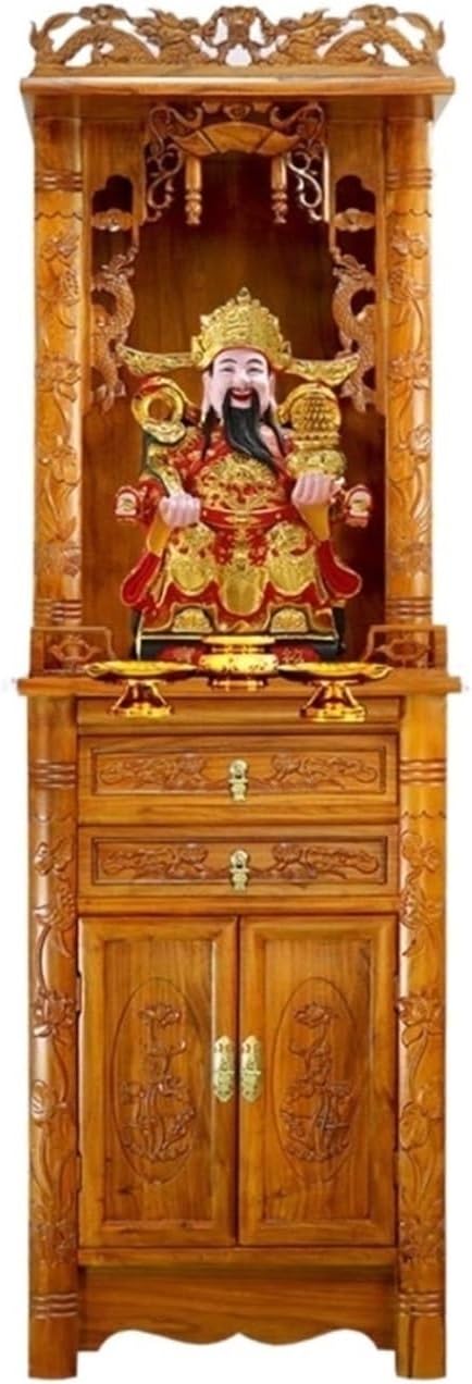 Altar Cabinet Old Yumu Buddha Cabinet, Buddhist Niche,Chinese Standing Cabinet, Divine Platform Cabinet, Household God Of Wealth, Place, God Of Wealth, Cabinet, Table Puja Mandir for Home ( Color : B