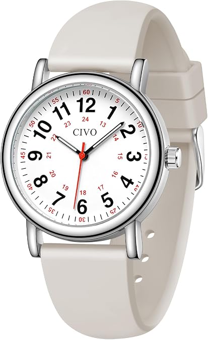 CIVO Nurse Watches for Women Men: Analog Waterproof Watch with Second Hand