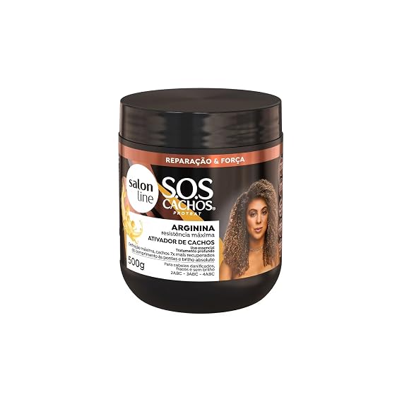 Salon Line - Linha SOS Cachos (Arginina) - Ativador de Cachos Reconstrucao 500 Gr - (SOS Curls (Arginine) - Reconstruction Curl Activator Net 17.63 Oz)