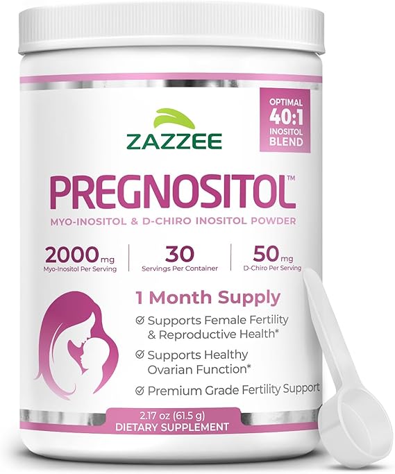 Zazzee PREGNOSITOL Powder, 30 Day Supply, Myo-Inositol & D-Chiro Inositol