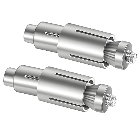 2-Pack Motorcycle Bar End Mounting Screw Set - Universal 13mm-24mm Handlebar Expansion Bolts for 7/8" Handlebars - Fits End Caps/Sliders/Mirrors (Silver, M6 Thread)