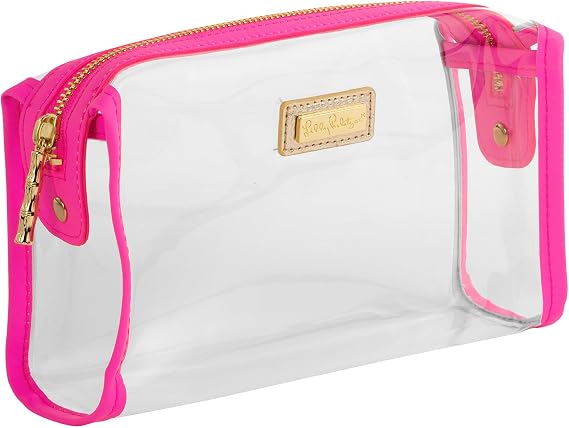Lilly Pulitzer Clear Vinyl Pouch, Aura Pink