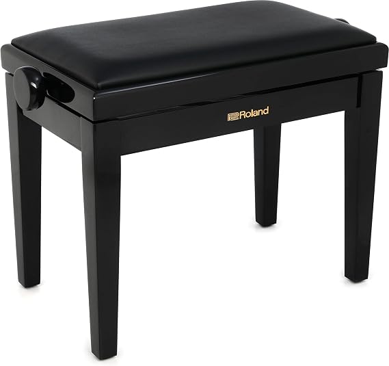 Roland RPB-200PE-US Piano Keyboard Bench, Adjustable Height 17.9-21.8 Inch, Polished Ebony
