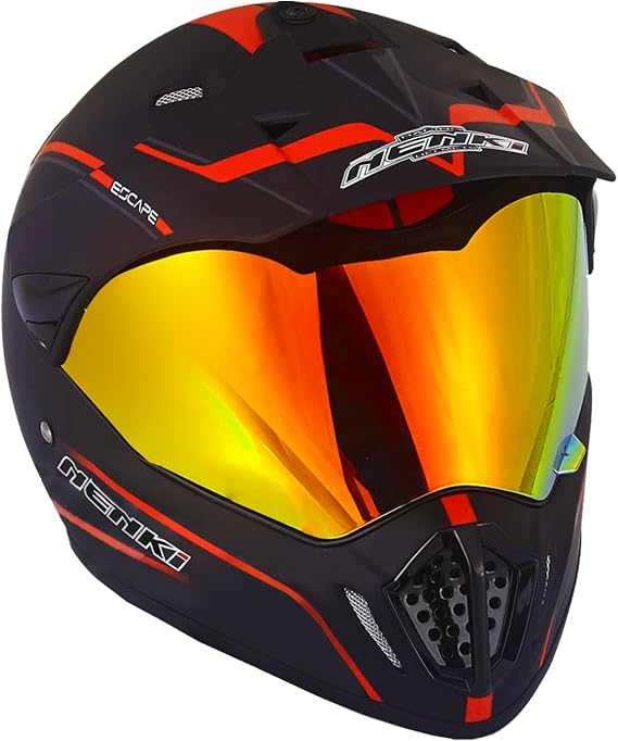 Dirt Bike Helmets ATV MX Motocross Four Wheeler Helmets for Adults Dual Sport Off Road Motorcycle Helmets for Men Women Full Face Helmet Dot Approved Color Red Shield