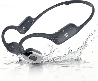 Swimming Headphone Open-Ear Bone Conduction-IP68 Waterproof Swim Earbuds with Bluetooth 5.4 Sport Headset with Safelight, 32G MP3 Memory Underwater Headphones, Running, Cycling