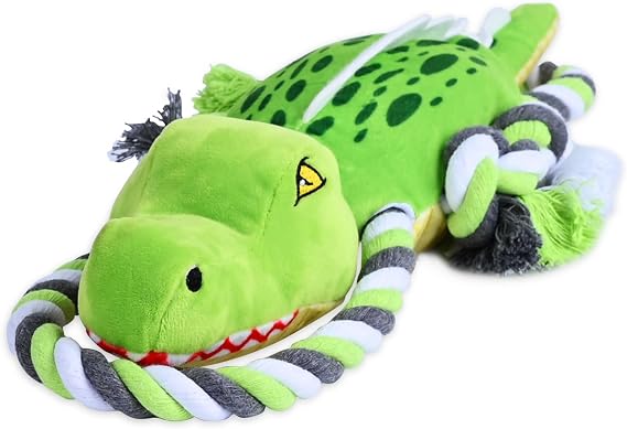 Dog Toys for Large Dogs Aggressive chewers, Puppy Toys with Crinkle Paper, Plush Squeaky Tug of War Chew Toy