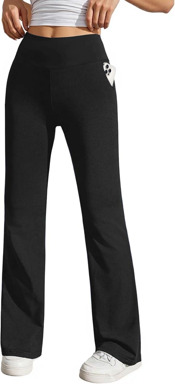 Womens Stretchy Yoga Dress Pants with Pockets