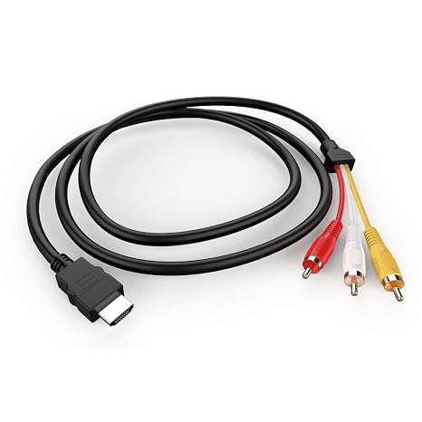 HDMI to RCA Cable, HDMI RCA Cable 1080P 5ft/1.5m HDMI Male to 3-RCA Video Audio AV Cable Connector Adapter Transmitter for TV HDTV DVD