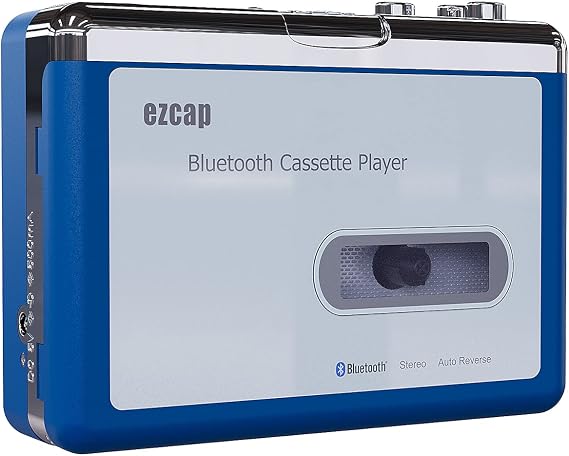 Bluetooth Cassette Player, Walkman Tape Player with 3.5mm Jack Headphone and Speaker, Auto Reverse Function, USB Power/AA Battery Power