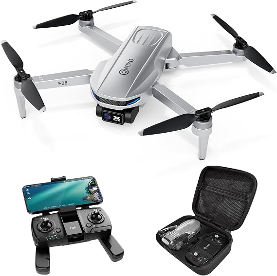 Contixo F28A GPS Drone for Adults Foldable, 2K Camera, Brushless Motors, 26 Min Flight Time, FPV Remote Control Drone with Altitude Hold, Return Home, Orbit & Selfie Modes, Carry Case Included