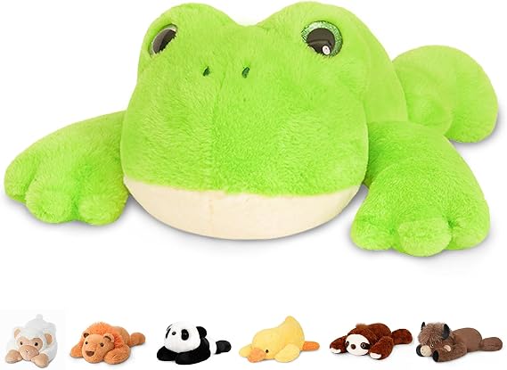 Niuniu Daddy Weighted Stuffed Animal, 20 in 3.3 lbs, Frog Plush for Kids