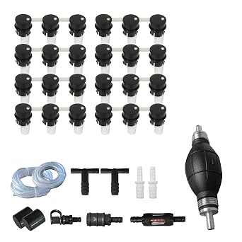 48V Battery Watering System 48 Volt Kit - Plug Type Push-in Valves 24 Cells- Forklift Battery Watering System and Golf cart Battery Watering Filler