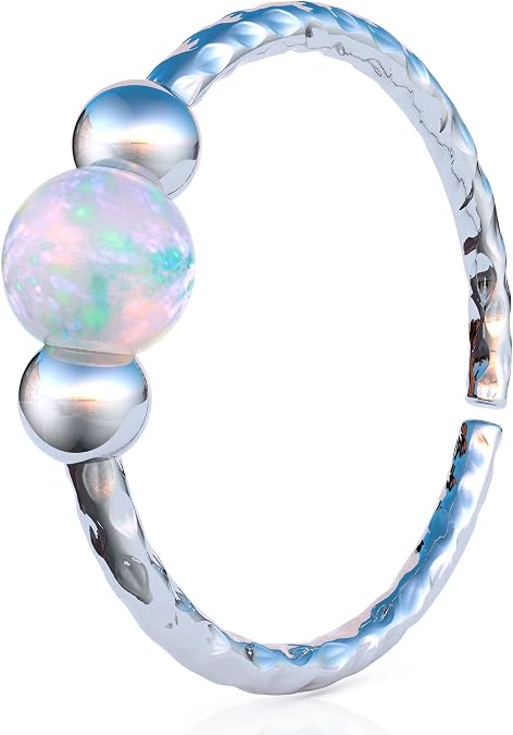 Silver Helix CW Opals + Plain
