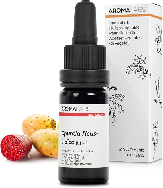 ORGANIC - PRICKLY PEAR SEED Oil - 10mL - 100% Pure, Natural, Cold Pressed And Cosmos Certified - AROMA LABS (French Brand)