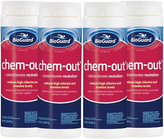 BioGuard ChemOut Chlorine & Bromine Neutralizer, 2 lb, 4 Pack