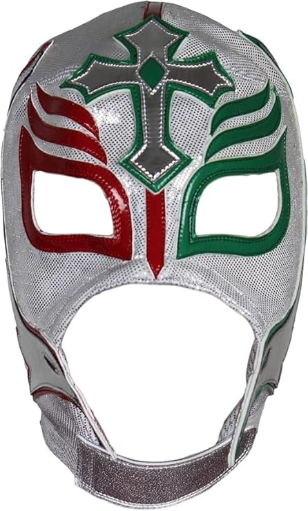 Deportes Martinez Rey Misterio Wrestling Mask Semi Professional Quality Luchador, Red/Green/White/Black