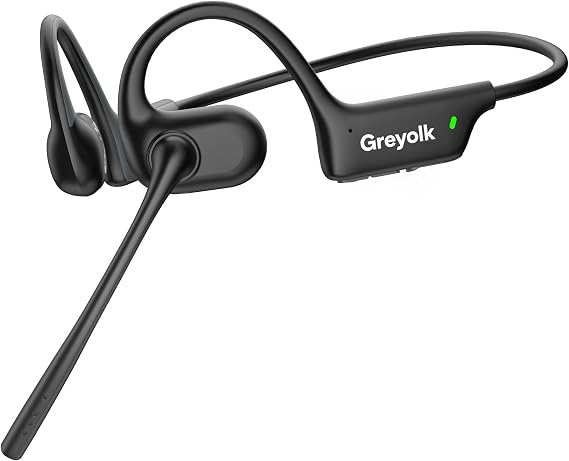 Bluetooth Headset with Microphone, Open Ear Headphones w/Noise Cancelling Mic for Phone PC Computer Laptop, Lightweight & Comfortable Wireless Headset for Office Driving Working Home
