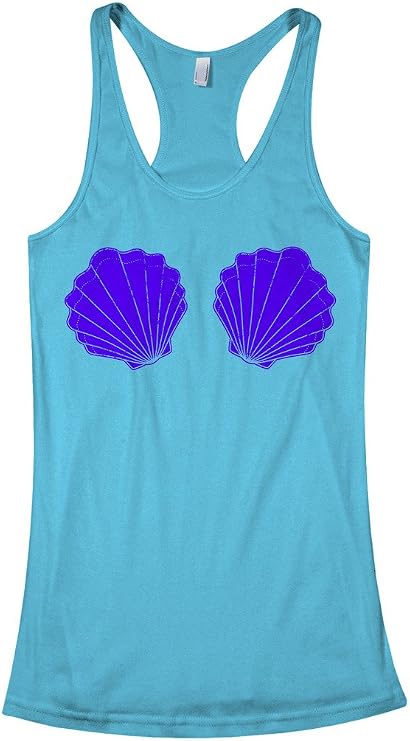 Threadrock Women's Mermaid Seashell Bikini Racerback Tank Top