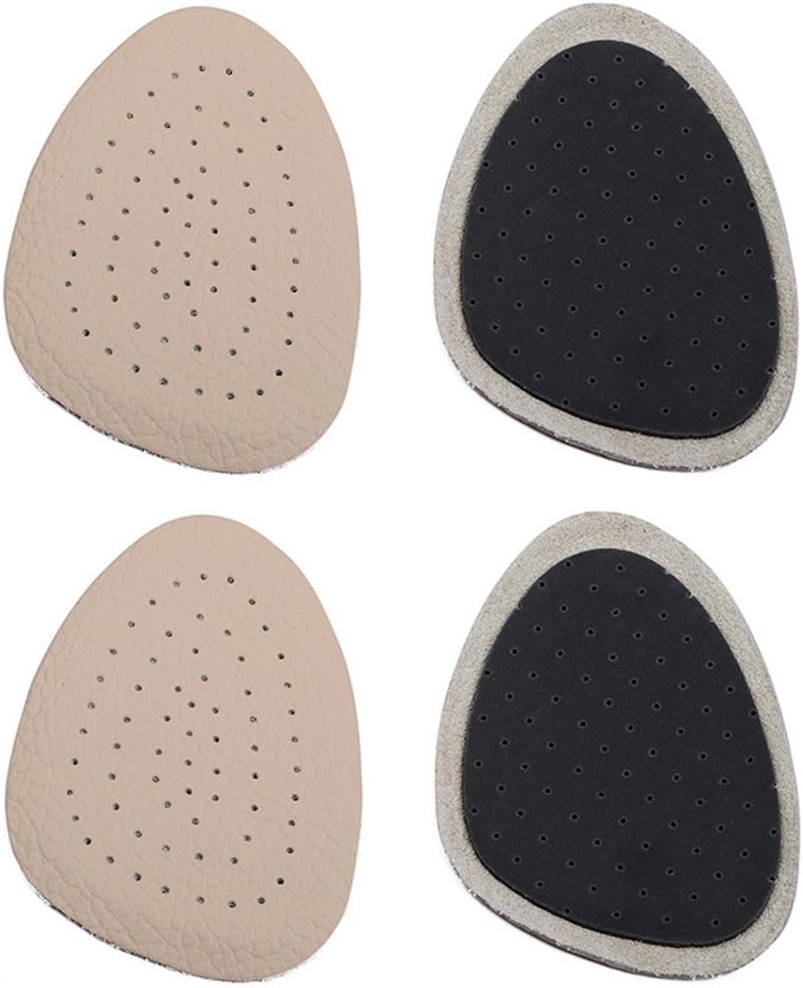 Leather Half Insoles for Women, Soft Latex Forefoot 12 Inserts, Comfortable Discreet Absorbs Moisture Prevent Odor, Firmer Than Gel, Prevents Rubbing & Blisters in Heels 4