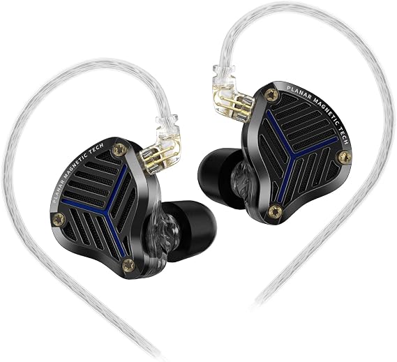 KZ PRX Planar Driver HiFi Eabruds, KZ Hi-Res Earphones for Audiophiles. 0.75mm Pins in-Ear Headphone iems for LiveGameSport Without Mic, Black