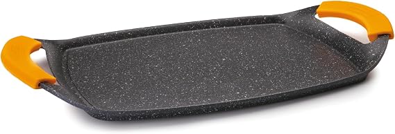 IBILI Basic Stone Grill Plate Silicone Black/Orange 35 cm