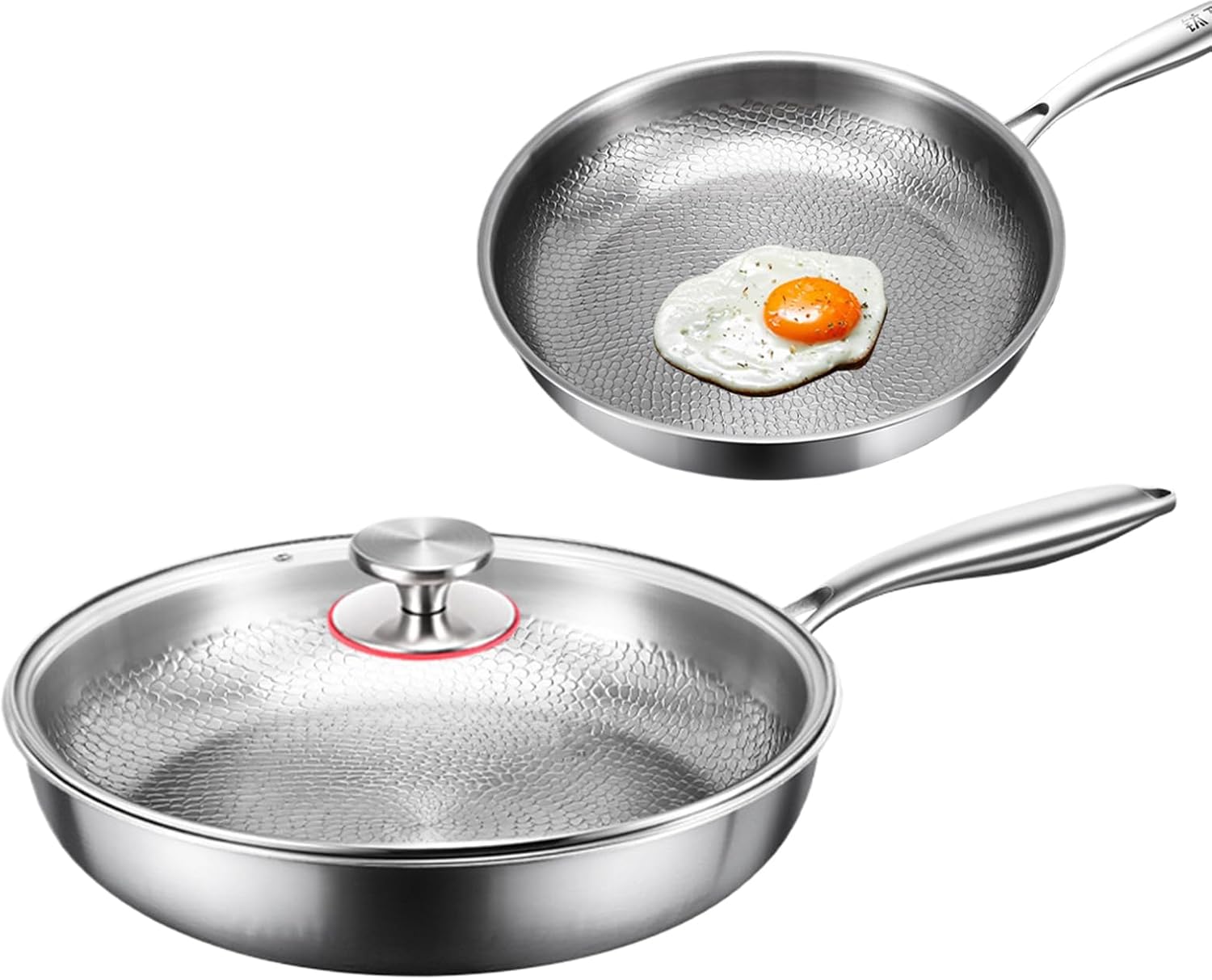Titanium Hammered Pan Pro Titanium Non-Stick Frying Pan Hammered Surface Induction Ready & Fast Heating Easy Maintenance 30 cm for Commercial Kitchens or Camping Trips