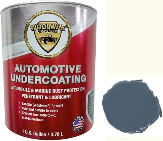 WOOLWAX One Gallon Auto Truck Undercoating Corrosion Inhibitor Thick Long Lasting Resists Wash-Off Odor Free Protects for 2 Years and More. GREY