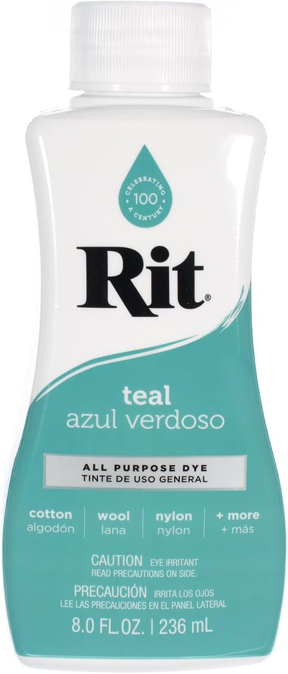 Rit Dye Liquid Wide Selection of Colors 8 Oz. (Teal)