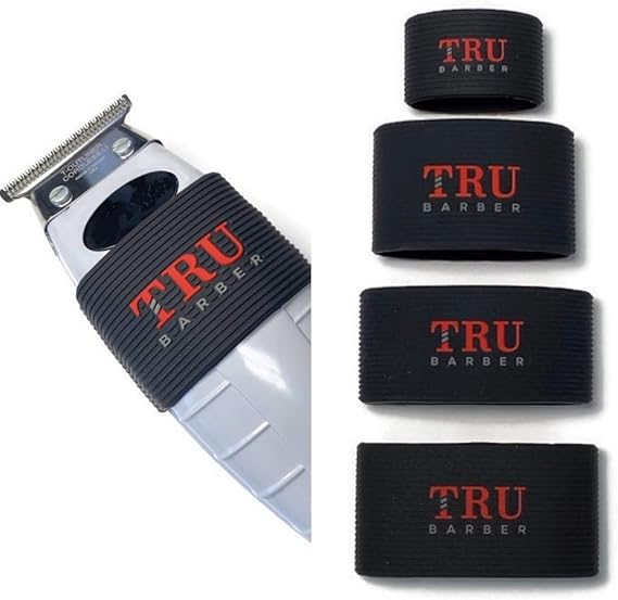 TRU BARBER clipper bands 4 PCS, clipper sleeve for barbers, clipper sleeve for barber tools, non slip, heat resistant (Black)