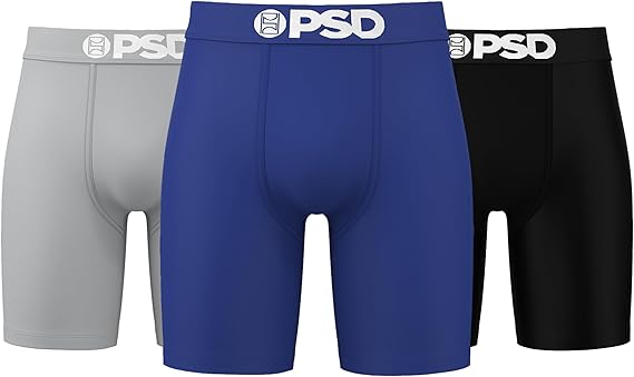 PSD Mens Underwear LA Blue Cotton Boxer Brief 3 Pack, XXL