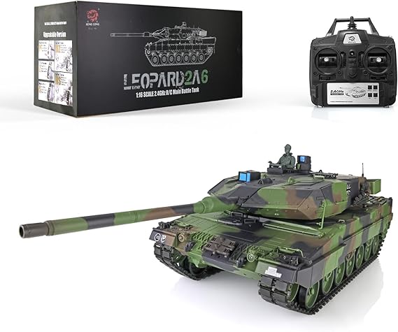 Heng Long Toucan RC Hobby 2.4Ghz 1/16 Scale Plastic Leopard2 A6 RC Tank