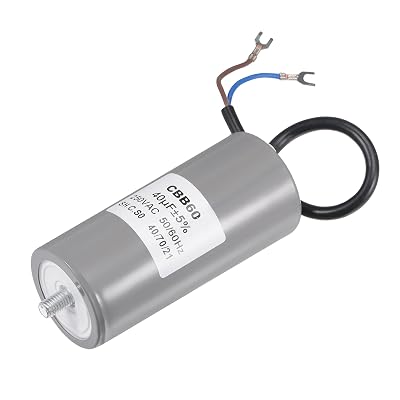MECCANIXITY CBB60 Run Capacitor 40uF 250V AC 2 Wires 5060Hz Cylinder 110x50mm with Terminal, M8 Fixing Stud for Air Compressor Water Pump Motor