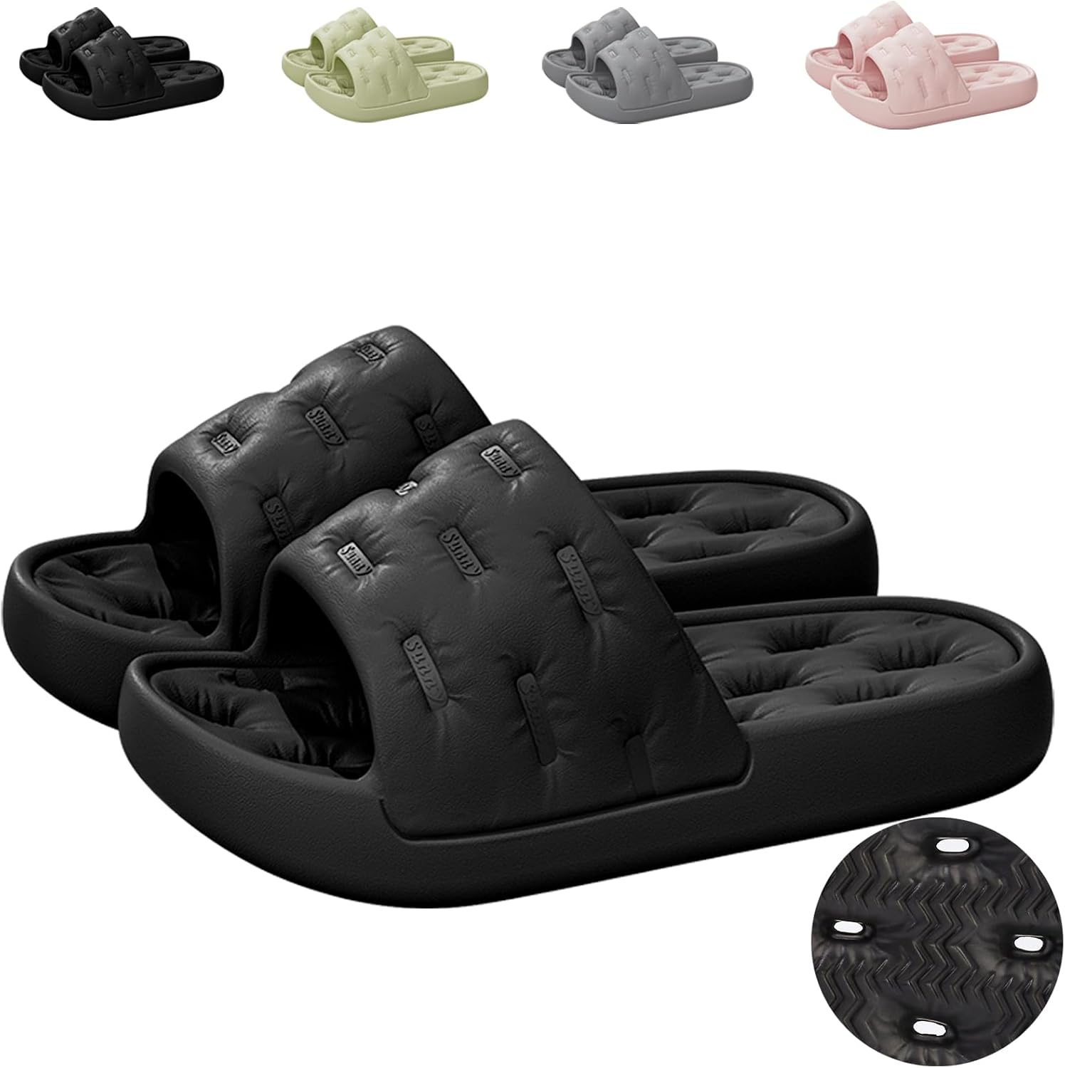 Shower Shoes for Women and Men Quick Drying Non-Slip Pool Slides Comfortable College Dorm Slippers Lightweight Beach Sandals with Drain Holes
