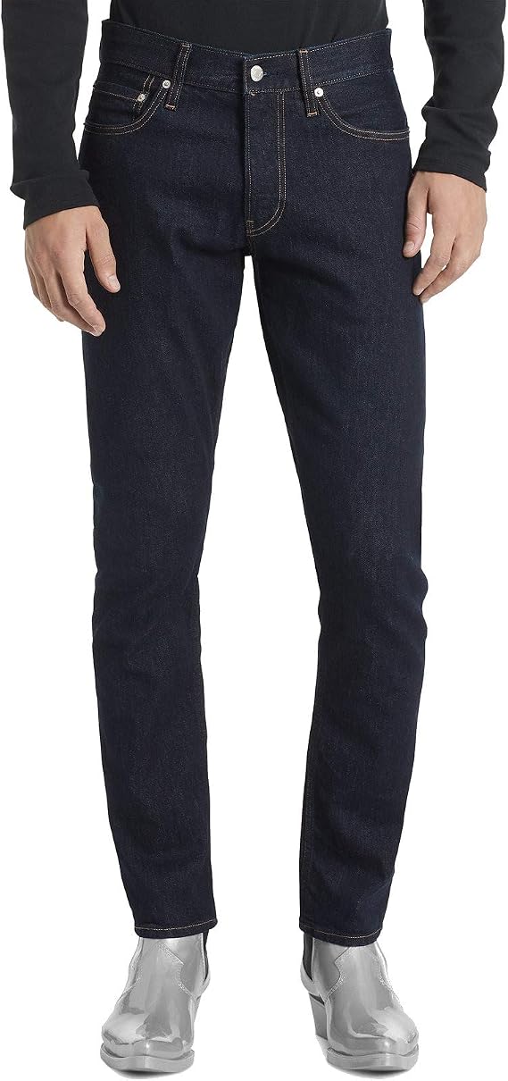 Calvin Klein Jeans Men's Low Rise Embroidered Slim-Leg Jean, Blue, 40/32