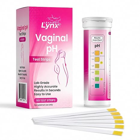 Leaping Lynx Vaginal pH Test Strips for Women 50 Count | BV, Yeast & UTI Risk Screening | pH Range 4.0-8.0 | Easy Home Feminine Care Balance Check