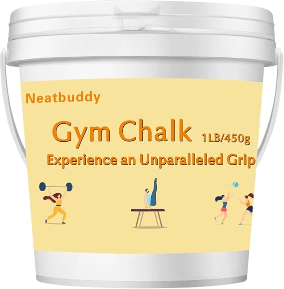 1LB Gym Chalk Bucket|Lifting Chalk|carbonato de magnesio Premium Chalk Powder with Bag & Spoon for Weightlifting, Gymnastics & Climbing