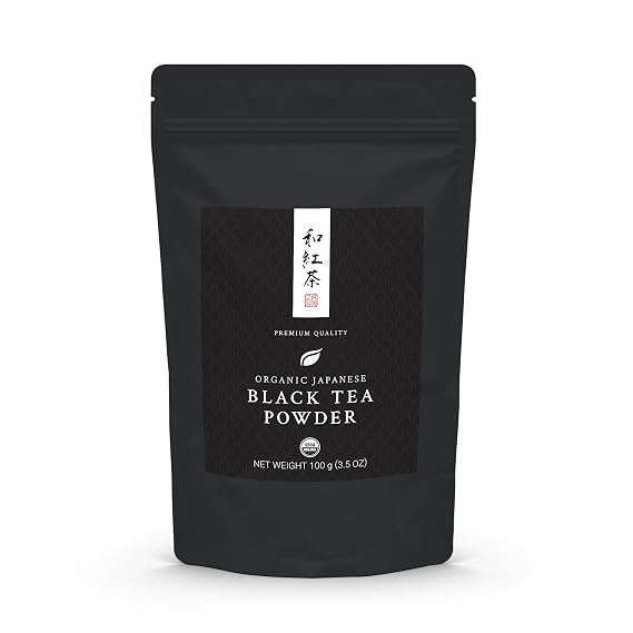Organic Japanese Black Tea Powder - Premium Wakoucha - 100g Bag | USDA certified