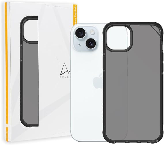 Armor Signature PRO Case for iPhone 15 Plus (Crystal Grey with Grey Tape)