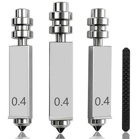 3PK 0.4MM Hotend ノズル Kobra X 統合ノズル用 クイックスワップ 硬化スチールノズル 追加1個ノズルブラシ ハイフロー 高速プリントヘッド Anycubic Kobra X Accssories用
