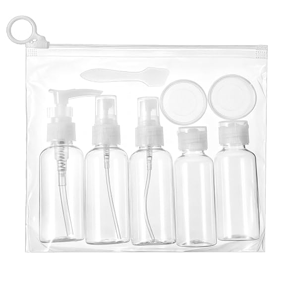 8PCS Travel Bottles Set, Leak-Proof Travel Skincare Containers, Portable Empty Travels Size Bottles for Face Cream, Skin Care Products, Shampoo, Conditioner, Body Lotion, Shower Gel
