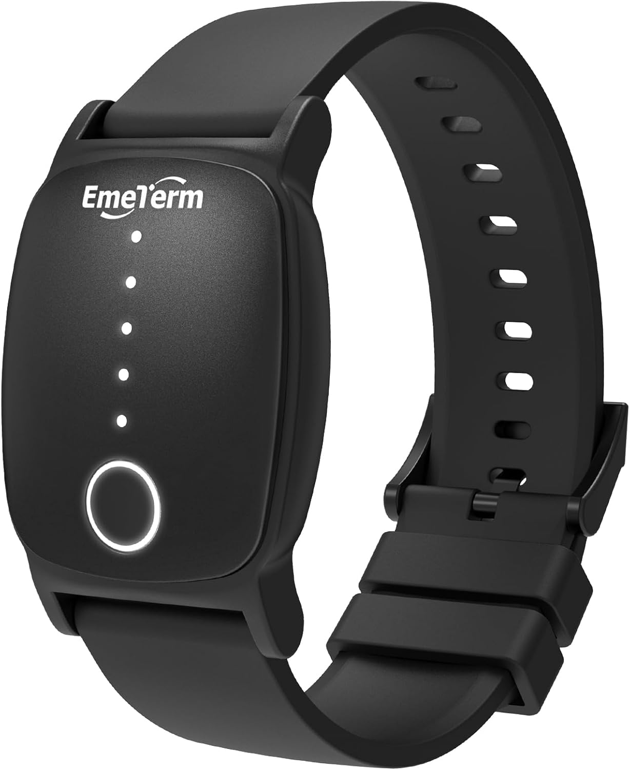 EmeTerm Explore la FDA - Pulsera antináuseas IP67 impermeable con banda de alivio de mareos por movimiento matutino recargable, diseño de correa clásica, sin drogas, sin somnolencia, sin efectos secundarios, Galaxy Black