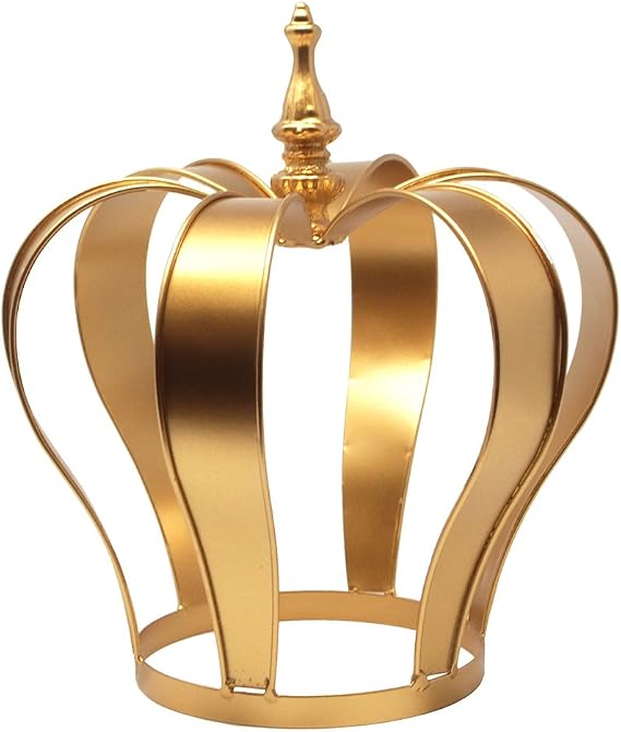 Homeford Gold Metal Crown Cake Topper Centerpiece, 10-Inch
