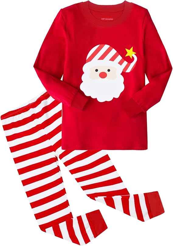 HYCLES Christmas Pajamas Holiday Long Sleeve Sleepwear for Kids 2-12 Years