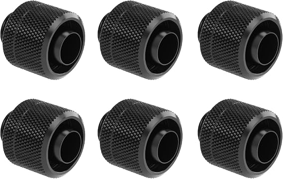 Dracaena.io 6-Pack G1/4 to 3/8" ID 5/8" OD Soft Tube Fitting, Black