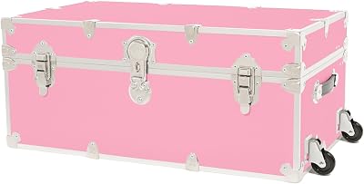 Rhino Trunk & Case Classic XL Trunk With Wheels 34x20x15, 1500 lbs Capacity - Many Colors, Soft-Close Lid. Strong, USA Made Summer Camp Footlocker and Secure College Dorm Storage Chest