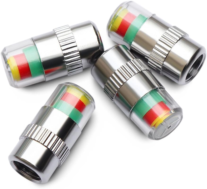 ANKIA Car Tire Tyre Pressure Monitor Valve Stem Caps Sensor Indicator 3 Color Eye Alert 4Pcs