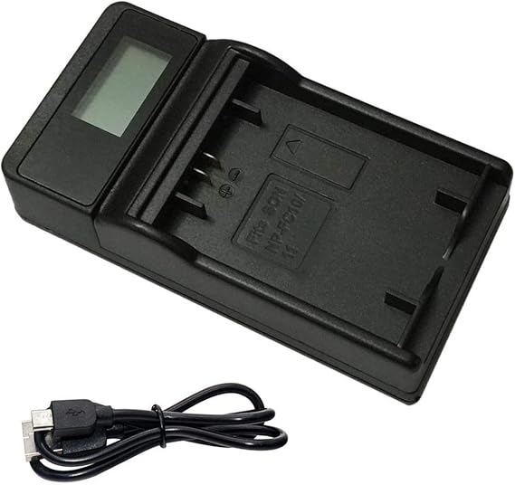 LCD USB Battery Charger for Sony NP-FC10, NP-FC11 and Sony Cyber-Shot DSC-P2, DSC-P3, DSC-P5, DSC-P7, DSC-P8, DSC-P9, DSC-P10, DSC-P12, DSC-F77, DSC-FX77, DSC-V1 Digital Camera
